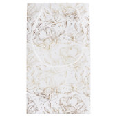 金ゴールドフェイク手エレガント引き花模様結婚ズ スモールペーパーバッグ (裏面)