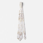 金ゴールドフェイク手エレガント引き花模様結婚ズ ネクタイ (正面)