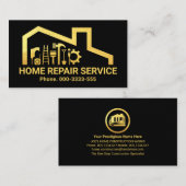 金ゴールドフェイク手利師ツール建物 名刺 (正面/裏面)