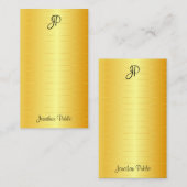 金ゴールドフェイク手書きスクリプトモノグラムテンプレート ノートカード (正面/裏面)