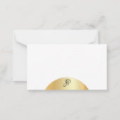 金ゴールドフェイク手書きモノグラムテンプレートエレガント ノートカード (裏面)