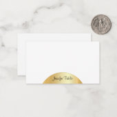 金ゴールドフェイク手書きモノグラムテンプレートエレガント ノートカード (正面/裏面インサイチュ)