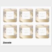 金ゴールドフェイク抽象芸術がトープに振る スクエアシール (シート)