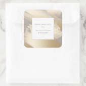 金ゴールドフェイク抽象芸術がトープに振る スクエアシール (バッグ)