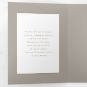 金ゴールドフェイク抽象芸術のTaupe写真へのスワッシュ 三つ折りクリスマスカード (内部最初)