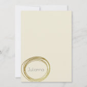 金ゴールドフェイク抽象芸術円デザインアイボリークリーム名 ノートカード (正面)