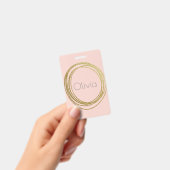 金ゴールドフェイク抽象芸術円デザイン（名前付き） バッジ (手持ち)