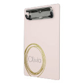 金ゴールドフェイク抽象芸術円デザイン(名前付き) ミニクリップボード (アングル2)