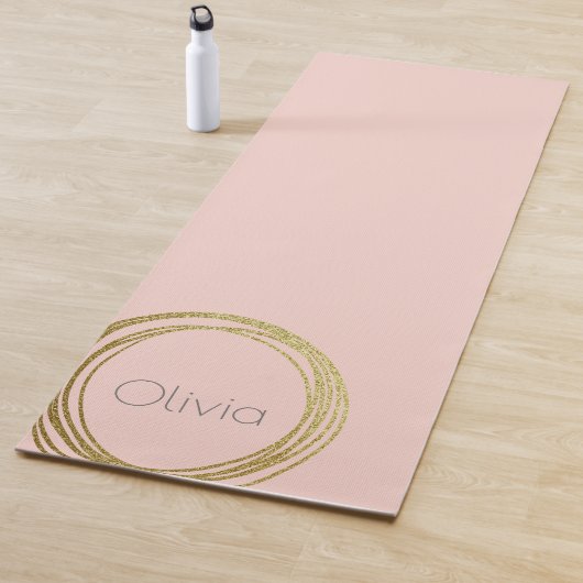 金ゴールドフェイク抽象芸術円デザイン(名前) ヨガマット (インサイチュ)
