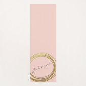 金ゴールドフェイク抽象芸術円デザイン(名前Pink) ヨガマット (正面)