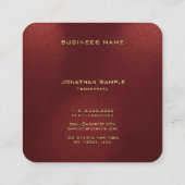 金ゴールドフェイク文字エレガントモノグラム丸コーナー スクエア名刺 (裏面)