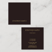 金ゴールドフェイク文字フォントブエレガントルベットモダン スクエア名刺 (正面/裏面)