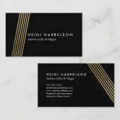 金ゴールドフェイク斜線の高ファッションスタイル一覧 名刺 (正面/裏面)