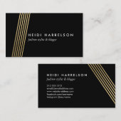 金ゴールドフェイク斜線の高ファッションスタイル一覧 名刺 (正面/裏面)