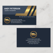 金ゴールドフェイク斜行物流線トラック輸送 名刺 (正面/裏面)