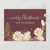 金ゴールドフェイク松コーン針オンメイブピンク ポストカード (正面)