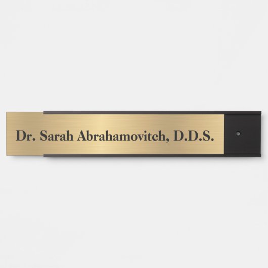 金ゴールドフェイク歯科医の歯科医院ドアサイン サインプレート (正面)