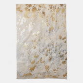 金ゴールドフェイク牛革プリント金属女性のカーボーイウエスタン キッチンタオル (縦)