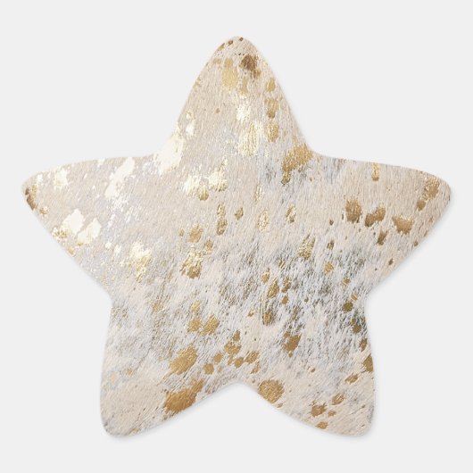 金ゴールドフェイク牛革プリント金属女性のカーボーイウエスタン 星シール (正面)