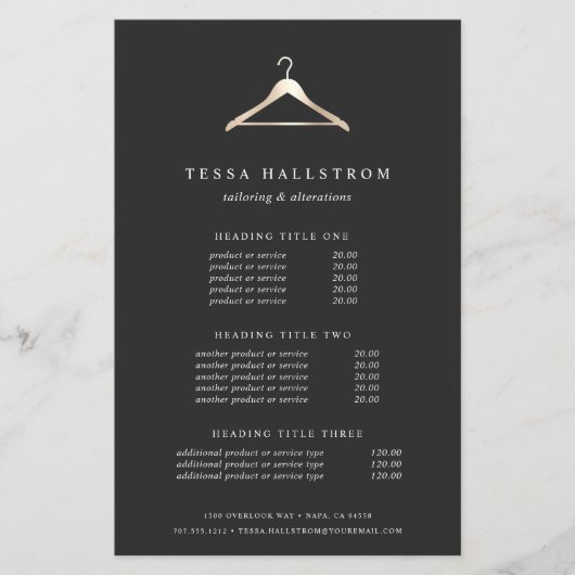 金ゴールドフェイク物掛け |価格とサービス チラシ (正面)