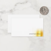 金ゴールドフェイク白手書きモノグラムエレガント ノートカード (正面/裏面インサイチュ)