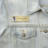 金ゴールドフェイク社員スタッフのスタッフの写真の画像エレガント 名札 (インサイチュ)