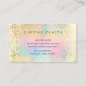 金ゴールドフェイク箔とパステルカラー蓮 名刺 (裏面)