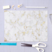 金ゴールドフェイク箔と白大理石石 薄葉紙 (クラフト)