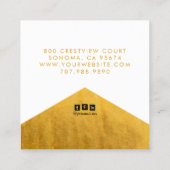 金ゴールドフェイク箔エッジジュエリー設計者 スクエア名刺 (裏面)