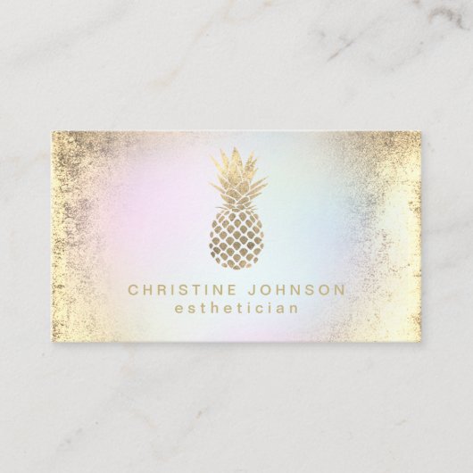 金ゴールドフェイク箔パイナップル 名刺 (正面)