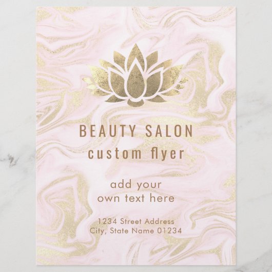 金ゴールドフェイク箔ロータスロゴ チラシ (正面)