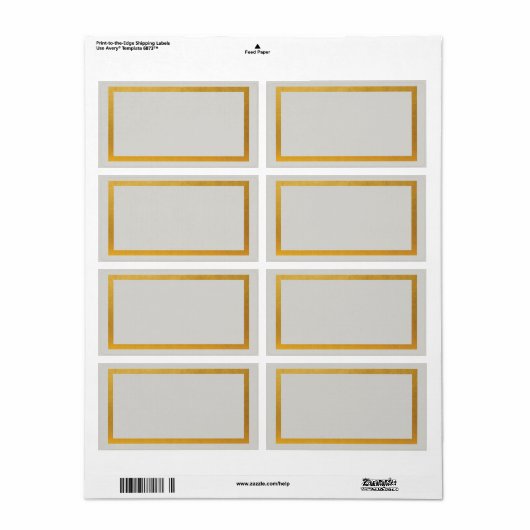 金ゴールドフェイク箔空白の住所 シール (フルシート)