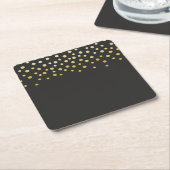 金ゴールドフェイク箔紙吹雪 スクエアペーパーコースター (アングル)