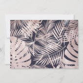 金ゴールドフェイク箔葉熱帯ブルーモノグラム ノートカード (裏面)