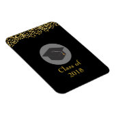 金ゴールドフェイク紙吹雪および卒業キャップクラス20xx マグネット (右側)