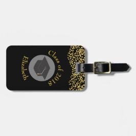 金ゴールドフェイク紙吹雪および卒業キャップクラス20xx ラゲッジタグ