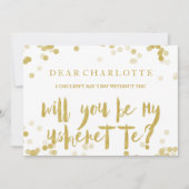 金ゴールドフェイク紙吹雪は私の使用になる 招待状 (正面)