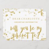 金ゴールドフェイク紙吹雪は私の使用になる 招待状 (正面/裏面)