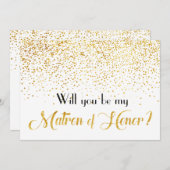 金ゴールドフェイク紙吹雪は私の名誉の問題だ 招待状 (正面/裏面)