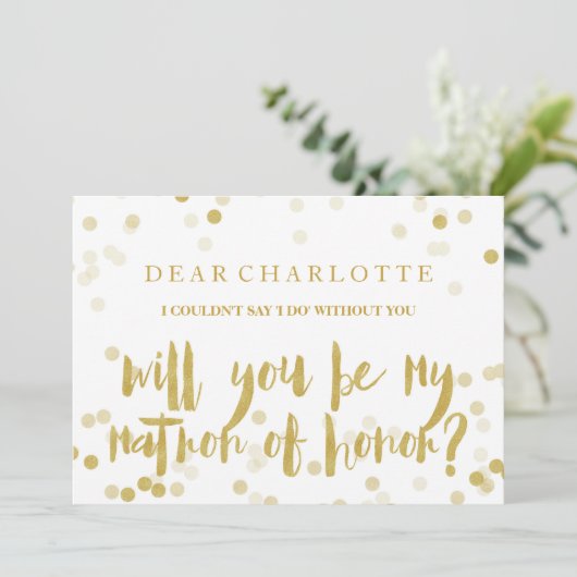 金ゴールドフェイク紙吹雪は私の名誉の宝だ 招待状 (スタンド正面)