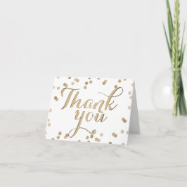 金ゴールドフェイク紙吹雪モダンThank You Note Card サンキューカード