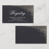 金ゴールドフェイク紙吹雪結婚フォイルのレジストリカード エンクロージャーカード (正面/裏面)