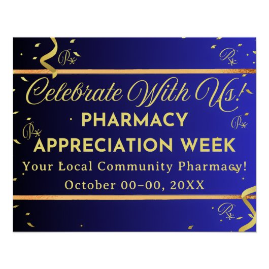 金ゴールドフェイク紙吹雪薬局鑑賞用ポスター ポスター (正面)