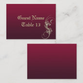 金ゴールドフェイク結婚のテーブル番号カード プレイスカード (正面/裏面)