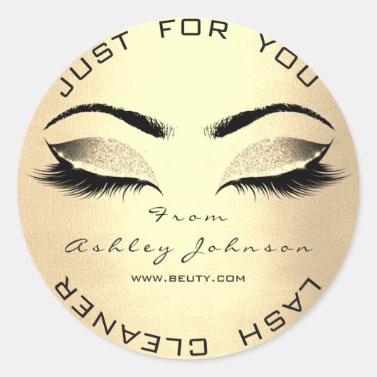 金ゴールドフェイク美しいサロングリッターアイズラッシュクリーナー ラウンドシール (正面)