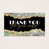 金ゴールドフェイク虹色グリッター割引カード (正面)