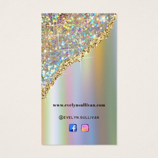 金ゴールドフェイク虹色グリッター箔パッケージインサート (裏面)