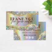 金ゴールドフェイク虹色グリッター箔割引カード (デスク)