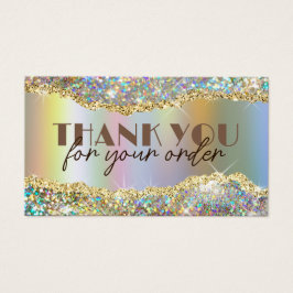 金ゴールドフェイク虹色グリッター箔割引カード