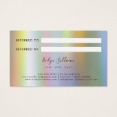 金ゴールドフェイク虹色グリッター紹介カード (裏面)